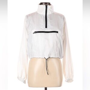 LOVETREE White and Black Zip-Up Wind Breaker Jacket